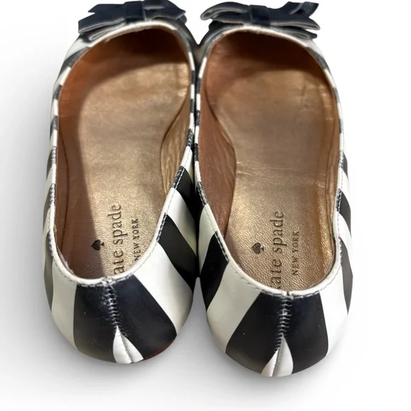 Sale!!! Kate Spade Glitter Toe Black and White Flats - Picture 2 of 5